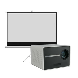 Proyector Portatil Mini Halo 9000Lm + Telón 100"" Levo