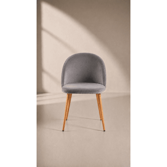 Silla Nordic Acolchada Velvet - Gris