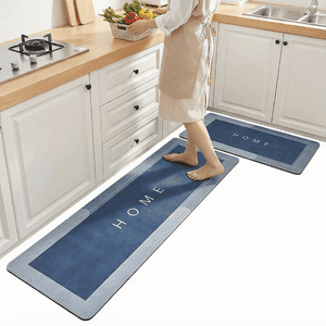 Belida - Pack 2 Alfombras De Baño Antideslizantes Y Absorbentes Azul