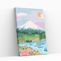 Papaya Project - Pintura Con Diamantes Volcán Osorno Mágico - Diamond Painting 40X50 Cm Rosa