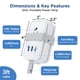 thumbnail image 2 of Cargador de viaje Uncaged Ergonomics portátil con 3 AC + 2 USB, 2 of 8