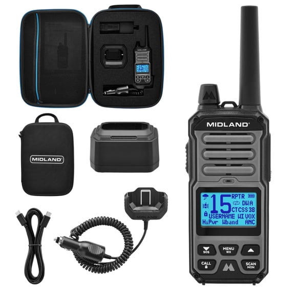 Radio bidireccional GMRS Midland GXT67 Pro de 5 W a prueba de agua