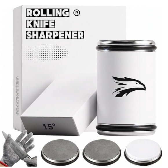 Afilador de cuchillos HIBWA Kit de rodillos 15°/20° Blanco