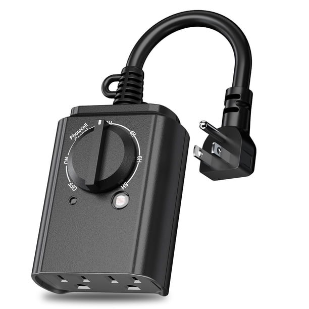 Temporizador exterior BN-LINK Sensor del anochecer al amanecer, resistente a la intemperie, 15 A