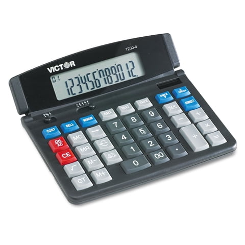 Calculadora De Escritorio Empresarial Victor 1200-4 Lcd Solar De 12 Dígitos