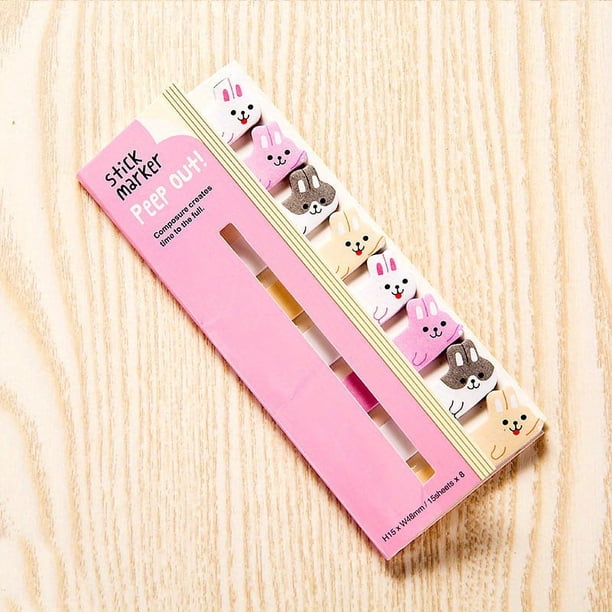 Get Organized with our Kawaii Cartoon Animals Stationery Set - Includes 1pc Marker, Memo Pad, Sticky Bookmark Flags, Index Tab, Sticky