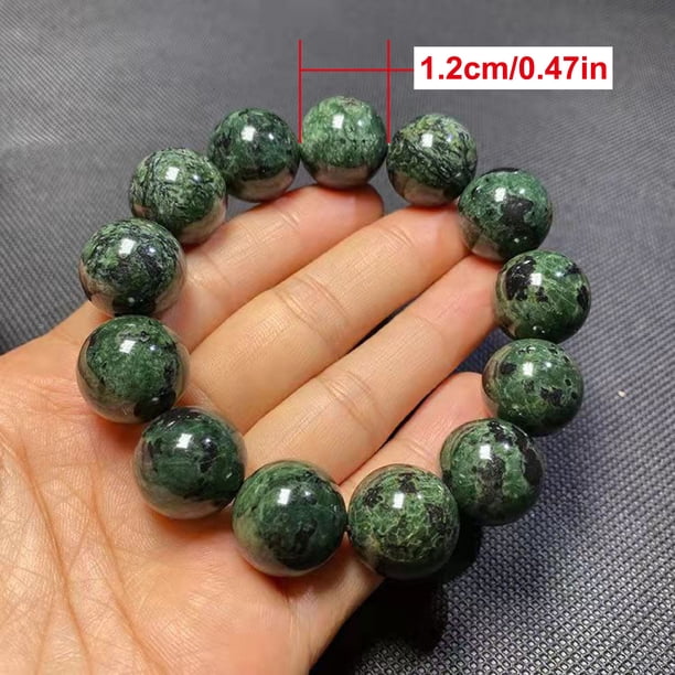 Gorgeous Olive Green Meteorite Graphite Green Jade Bracelet - Perfect for the Stylish Man!