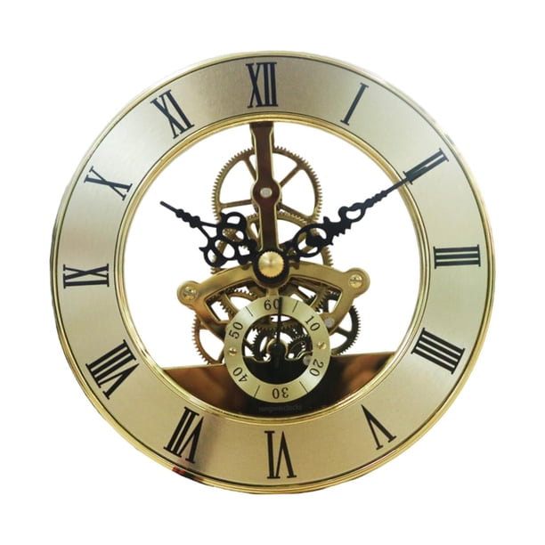 Inserto De Reloj Redondo De 12,6 Cm, Bricolaje, Silencioso, Con Incrustaciones, Para Decoración Del Hogar Y La Escuela, Dorado