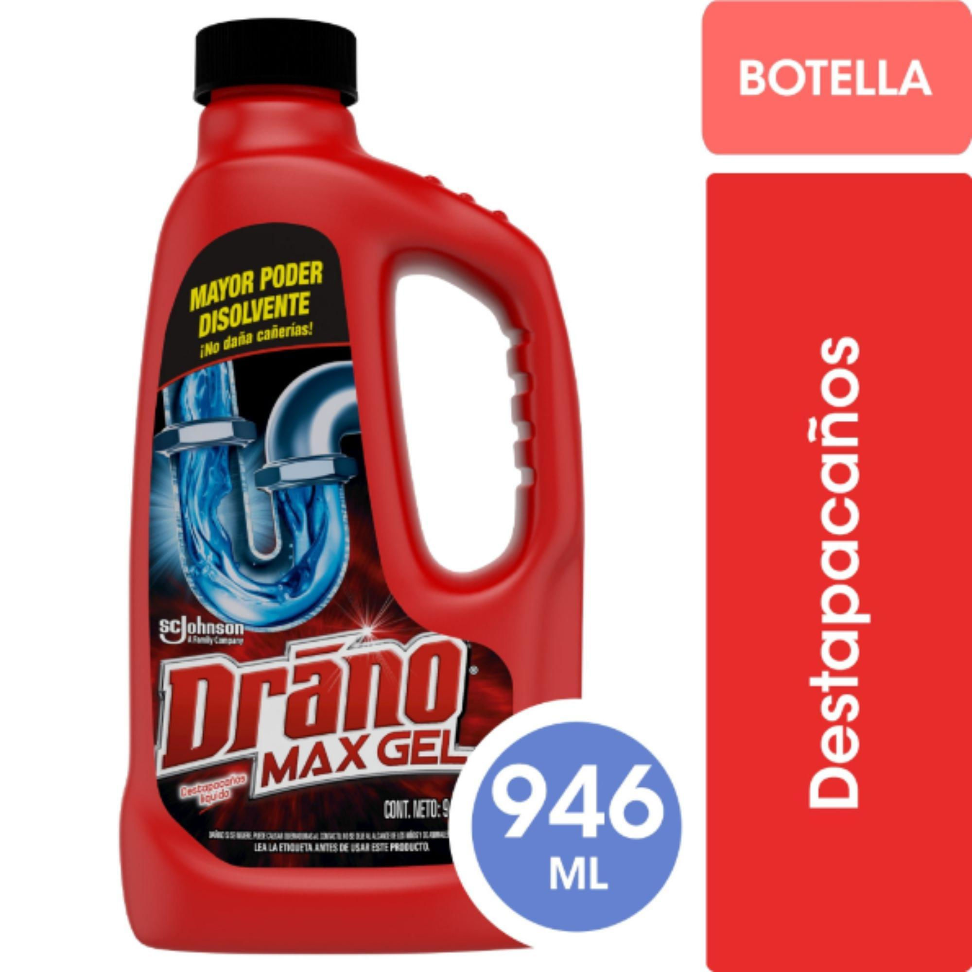 Destapa Cañerías Líquido Drano Max Gel Botella