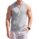thumbnail image 1 of INSPIRE CHIC Camiseta sin mangas con capucha para hombre, cierre de cremallera, sólida, para entrenamiento muscular, sin mangas, talla M, gris, 1 of 5