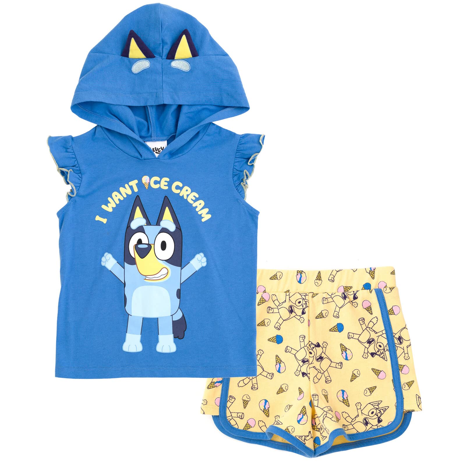 Camiseta Sin Mangas Y Pantalones Cortos Para Cosplay Bluey Para Niñas De 7 A 8 Años