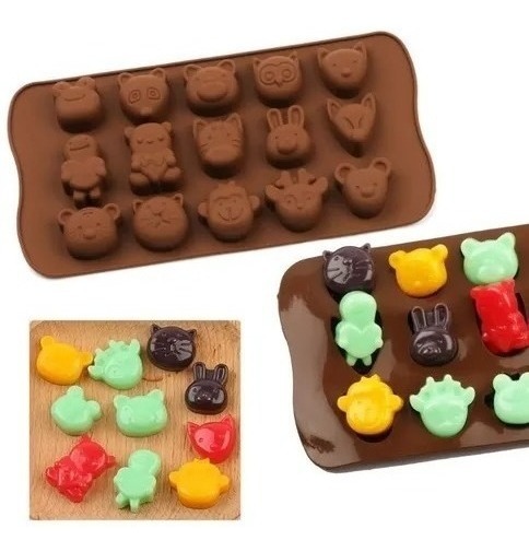 Genérico - Moldes De Chocolate Molde De Silicona Animalitos Marrron