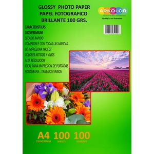 Arkolor - Papel Fotográfico Brillante 100 Grs A4