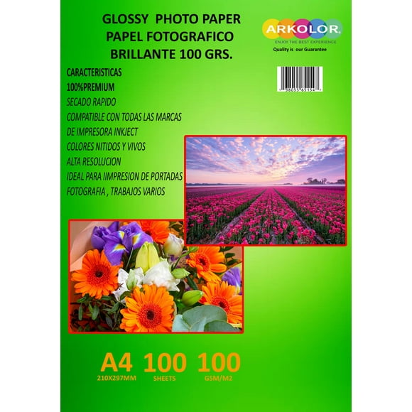 Papel Fotográfico Brillante 100 Grs A4