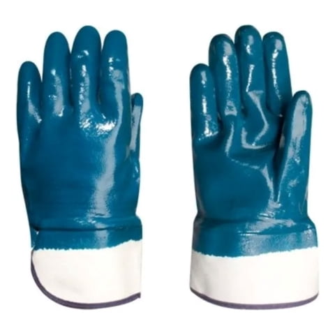 Metalfer - Guantes Flocados Azul Nitrile Azul