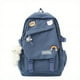 thumbnail image 1 of 1pc Simple Backpack With Cute Cartoon Badge And Pendant, Korean Version Double Shoulder Bag, Large Capacity Backpack For Short-Distance Travel, Students Schoolbag, 1 of 5
