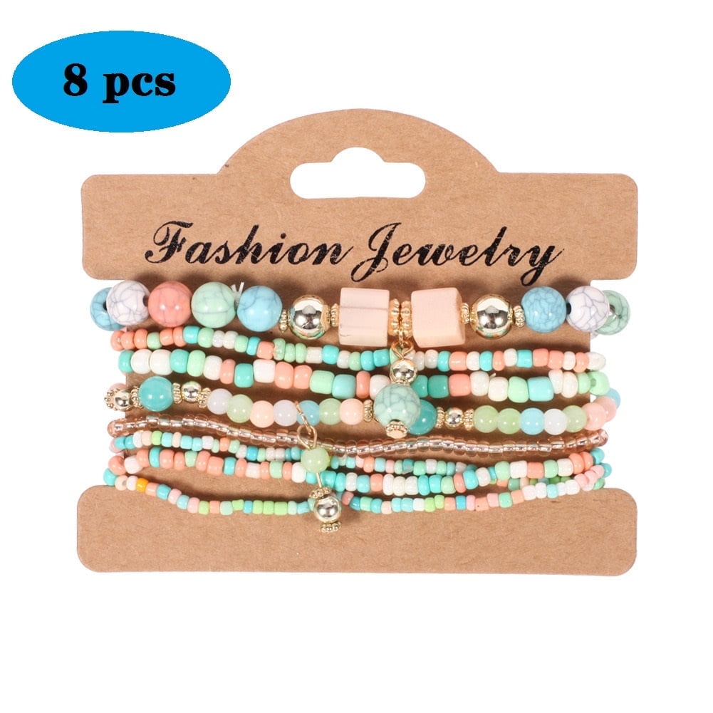 Pulsera Heshpaws Bohemian 8 Pcs Multicolor