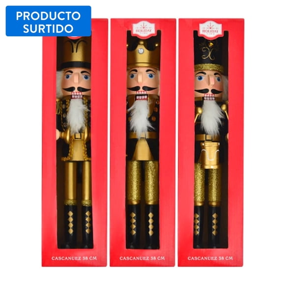Figura de cascanuez 38 cm dorada, producto surtido, 1 un