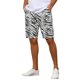 thumbnail image 5 of Pantalones Cortos de Hombre INSPIRE CHIC Estampado Animal Cierre de Cremallera Ajuste Regular Pantalones Cortos de Vestir Casual 32 Estampado de Cebra, 5 of 5
