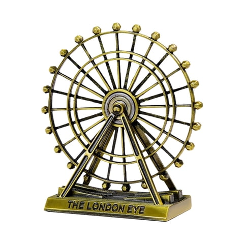 Bothyi - Escultura Moderna De La Estatua De La Rueda De La Fortuna Giratoria Para El Estante Del Gabinete De La Tv De La Mesa Bronce