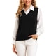 thumbnail image 1 of INSPIRE CHIC Chalecos de Suéter de Punto para Mujer de Color Sólido con Cuello en V Sin Mangas XS Negro, 1 of 8