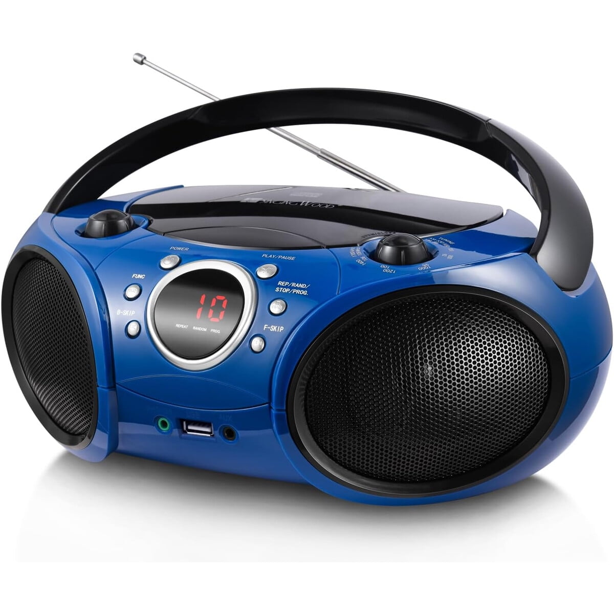 Singing Wood - Boombox Singingwood Cd Bluetooth Amfm Usb Azul