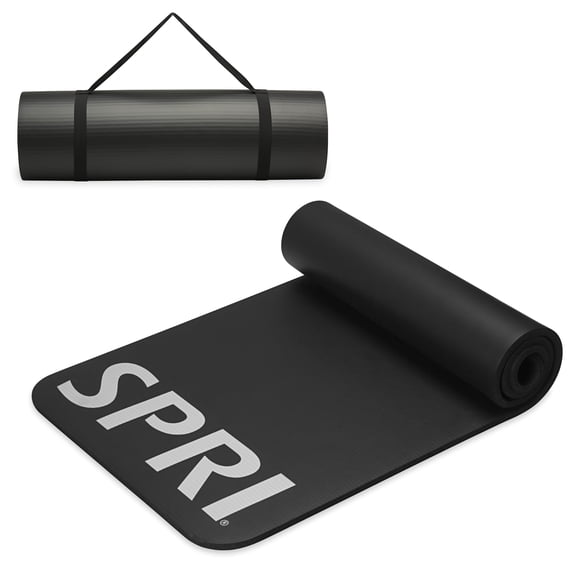 Colchoneta Spri Pro Fitness de 12 mm, gruesa para hacer ejercicio en el suelo, sentadillas, flexione