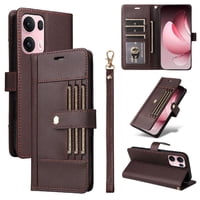 Foxdock Funda Tipo Cartera Para Oppo Reno 13 Pro 5G – Cubierta De Cuero Pu Con Múltiples Ranuras, Bolsillo Para Efectivo Y Correa De Muñeca