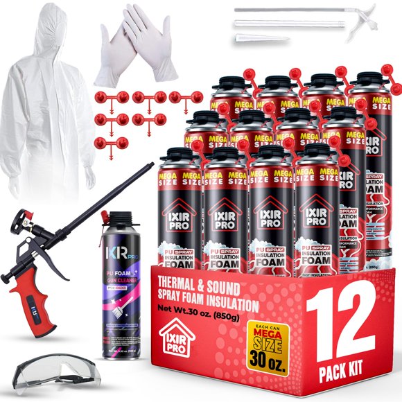 Kit aislante de espuma en aerosol ixirpro Mega, 850 g (paquete de 12)