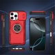 thumbnail image 2 of Funda for iPhone 16 Pro de 6.3 Pulgadas, Cubierta de Cámara Deslizante Incorporada y Soporte Giratorio Anillo de 360 ° Resistente a Golpes Funda Protectora, Rojo, for iPhone 16 Pro, 2 of 8