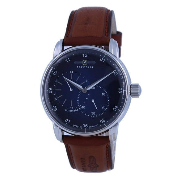 Reloj Zeppelin New Captain's Line Azul con Correa de Cuero Automática 8662-3 86623 para Hombre