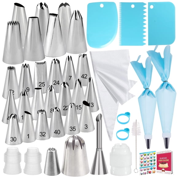 Set de suministros para decoración de tartas Makmeng Piping Bags, 50 unidades