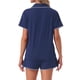 thumbnail image 3 of INSPIRE CHIC Conjuntos de Pijamas para Mujeres Mangas Cortas Cómodos Altamente Elásticos con Botones en la Parte Superior y Pantalones Cortos 2 Piezas Azul Grande, 3 of 6