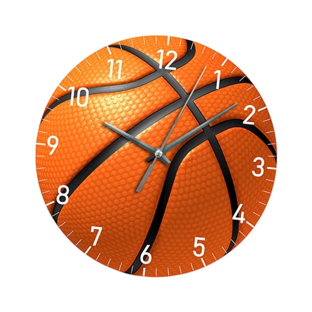 Reloj De Pared De Baloncesto, Sencillo Y Redondo, Para Comedor, Pasillo, Oficina, Color Naranja, 30 Cm