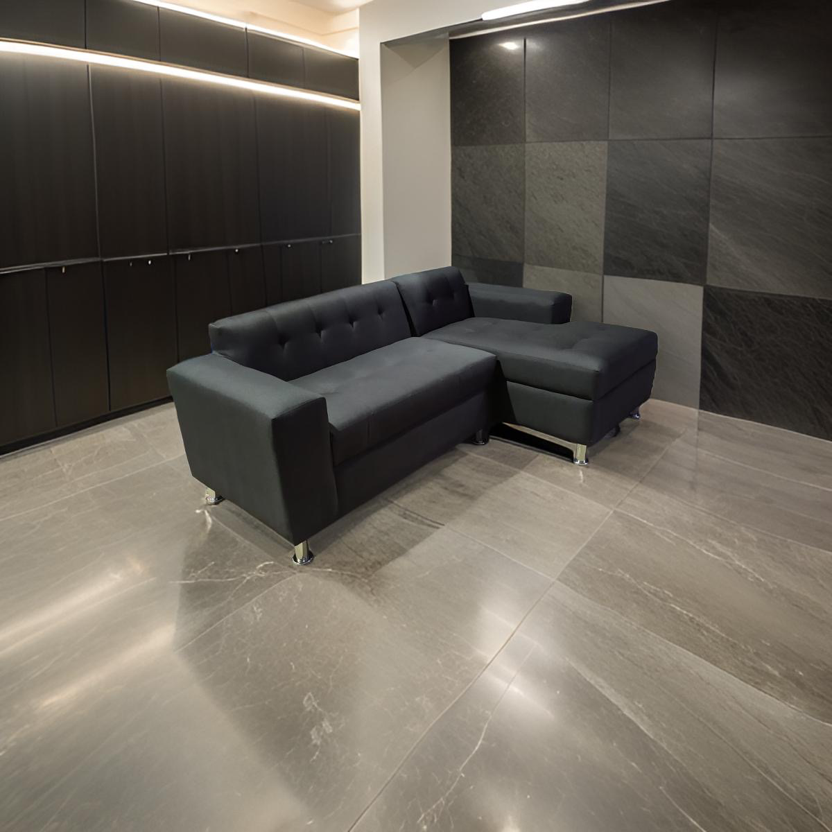 Muebles New - Seccional Milan Derecho Negro Lino