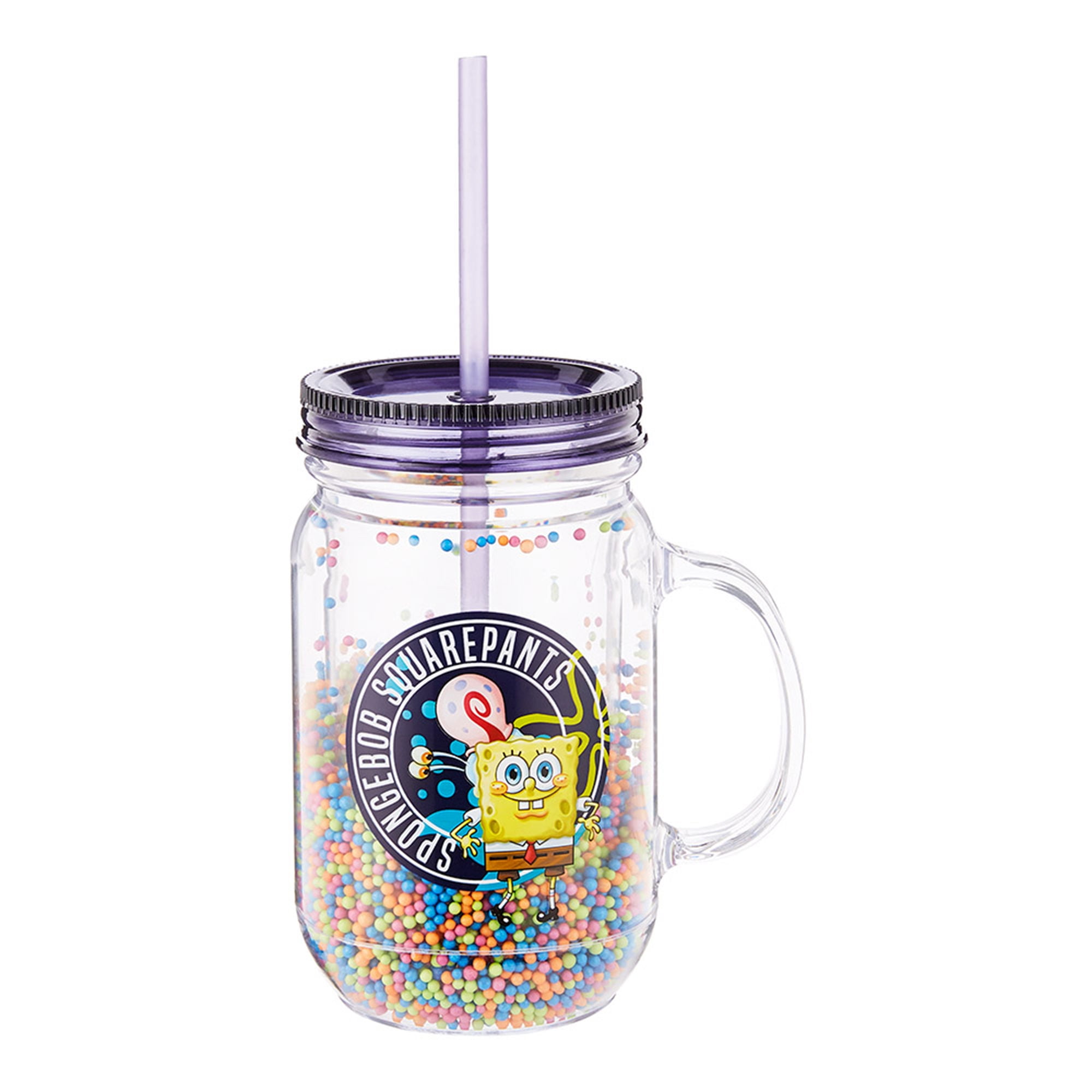 Jarro Con Tapa Plastico 470 Ml 1 Pieza Bob esponja