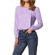 thumbnail image 4 of INSPIRE CHIC Blusa Casual de Manga Larga con Cuello Cuadrado para Mujer para Trabajo y Fin de Semana Talla L Color Púrpura Claro, 4 of 6