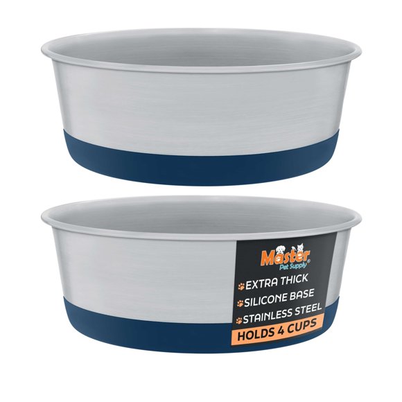 Tazones para Perro Master Pet Supply 950 ml Azul Marino - Pack de 2