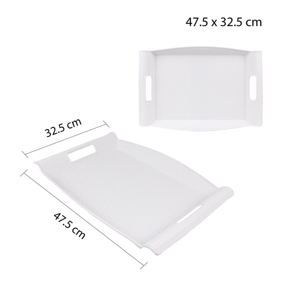 Bandeja blanca Texturizado 30 cm – Diseño Elegante Moderno ideal para desayuno o tus copas