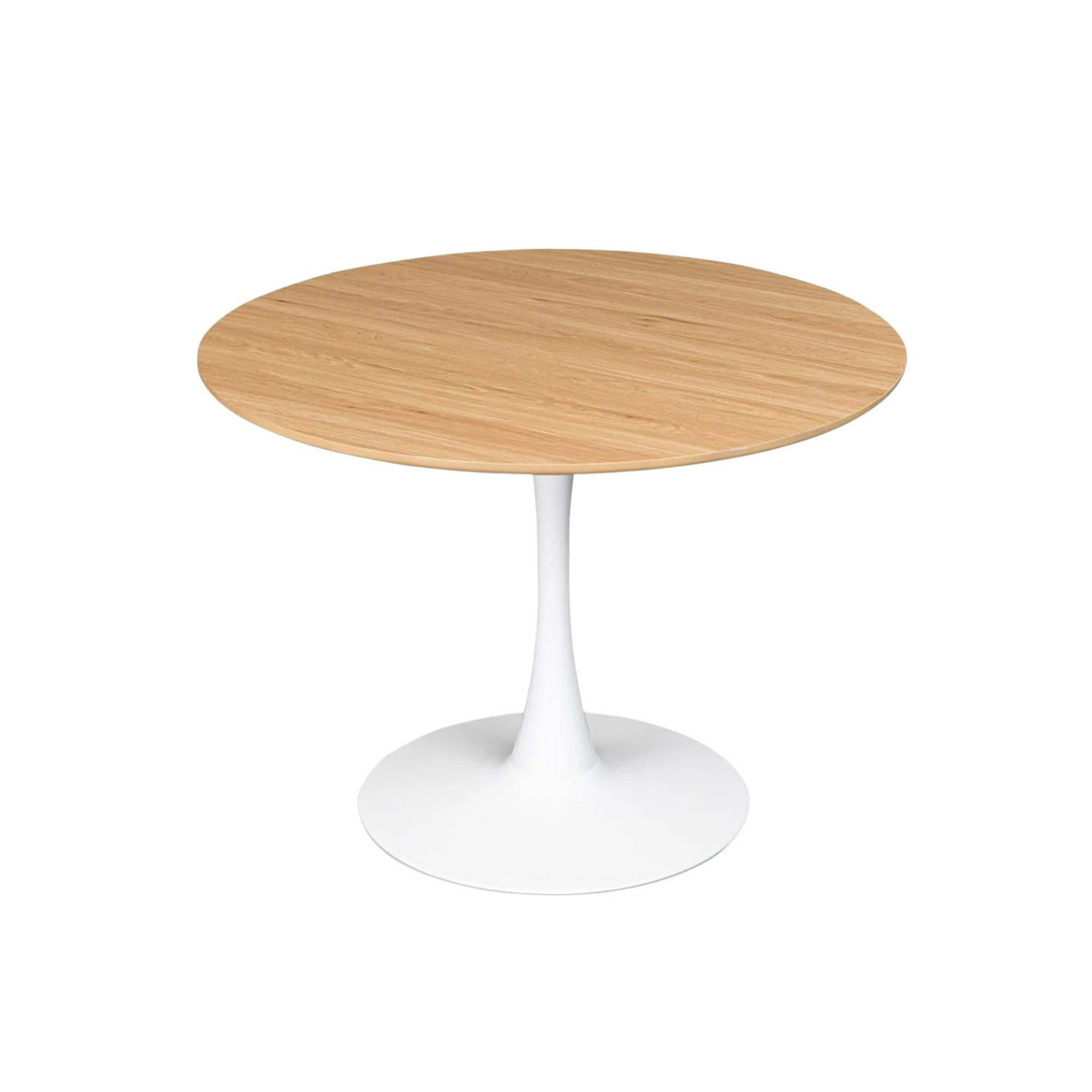 Habita2 Chile - Mesa Tulip Redonda Base Blanca Cubierta Madera 120cm