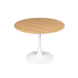 Habita2 Chile - Mesa Tulip Redonda Base Blanca Cubierta Madera 120Cm