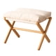 thumbnail image 1 of Taburete De Maquillaje Plegable Con Patas De Madera, Reposapiés Para Cama, Dormitorio, Trabajo, Color Beige, 1 of 3