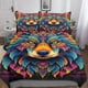 thumbnail image 1 of Juego De Ropa De Cama De Zorro Funda Nórdica Cubrecama 3d 3 Piezas Estilo Colorido Funda De Edredón Con Cierre De Cremallera Microfibra Suave Para Niños, 1 of 3