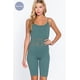 thumbnail image 1 of Enterito CCwholesalesclothings Sin Costuras Canalé Detalle Pointelle Cuello Redondo Hoja De Palma, 1 of 5