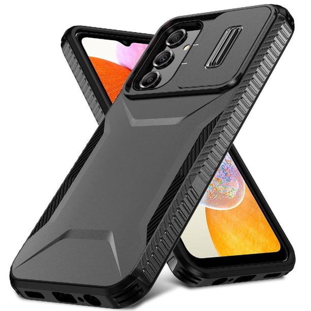 Funda Resistente para Samsung Galaxy A14 5G con Tapa Deslizante y Protección Militar Negro