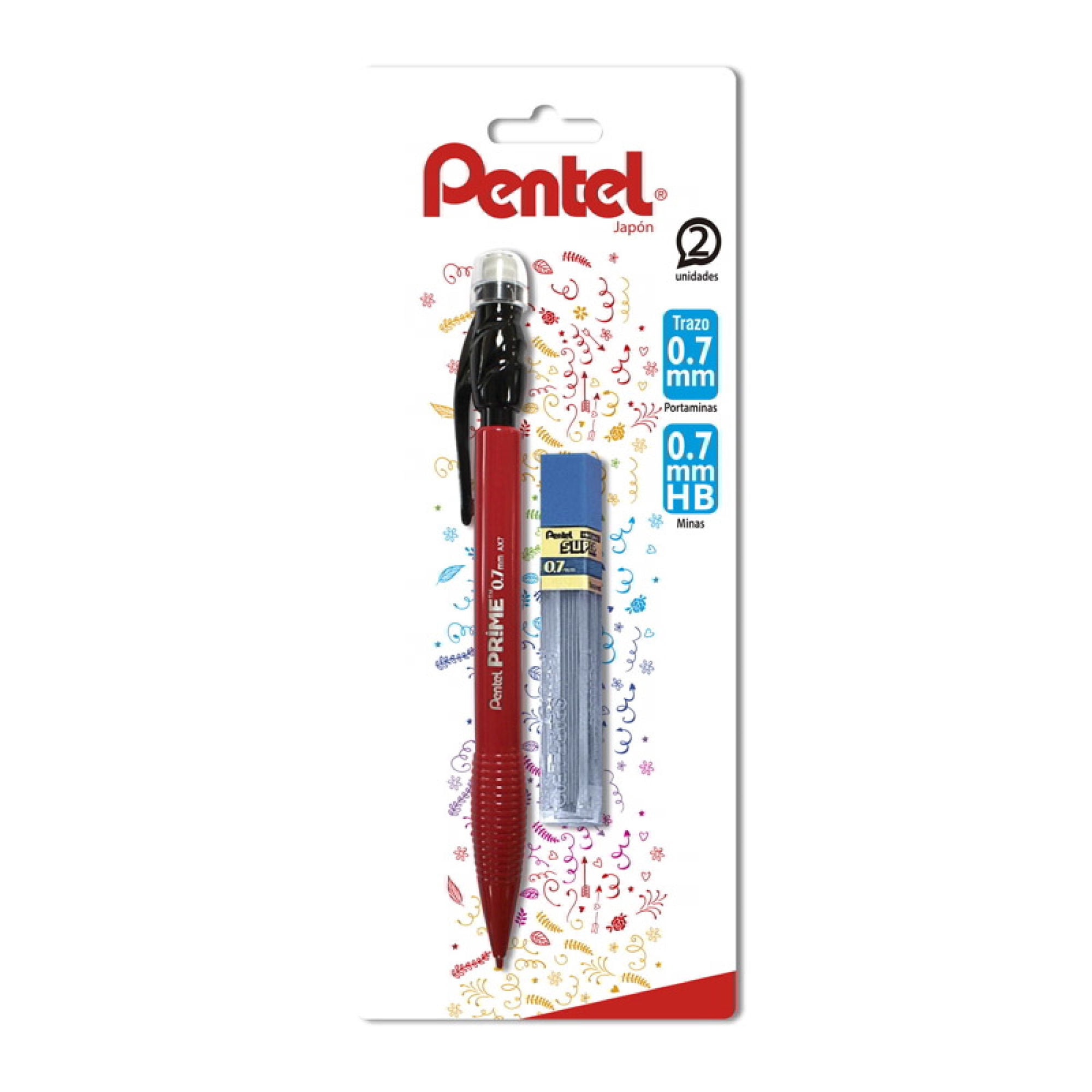 Portaminas 0.7 Mm + Minas Pentel