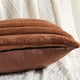 thumbnail image 3 of Juego de 2 fundas de almohada decorativas de rayas marrones de 50,8 x 50,8 cm, cuadradas, con decoración otoñal, suave y acogedora piel sintética de conejo y parte trasera de terciopelo, decoración mo, 3 of 6