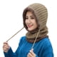 thumbnail image 1 of Pasamontañas de punto con cable cálido para mujer, gorro de invierno con forro de felpa, térmico, resistente al viento, con capucha y orejeras con cordón ajustable, 1 of 5