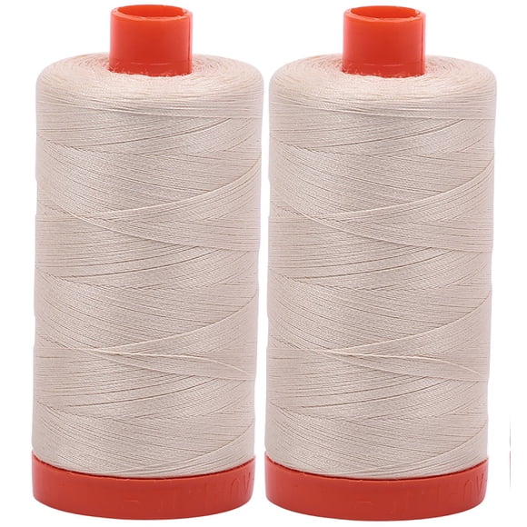 Hilo Aurifil Mako 50wt Beige Claro 1300 m x2