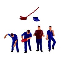 Magideal - 4 Figuras De Diorama En Miniatura De Resina Pintadas Con 2 Herramientas, Modelo Para Casa De Muñecas, Accesorios, Jardín De Hadas, Regalos Para Adulto Azul